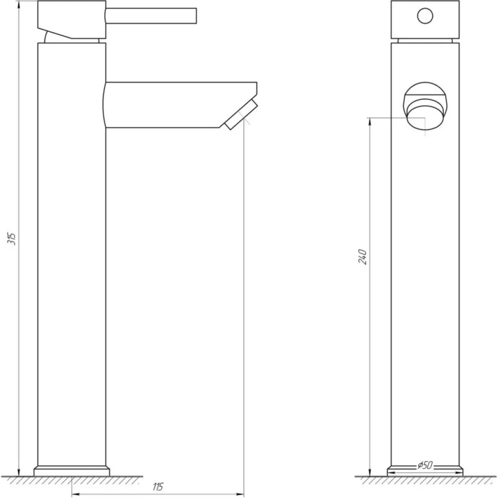 Смеситель для умывальника Globus Lux Alpen SBT1-201-BB черный- Фото 4